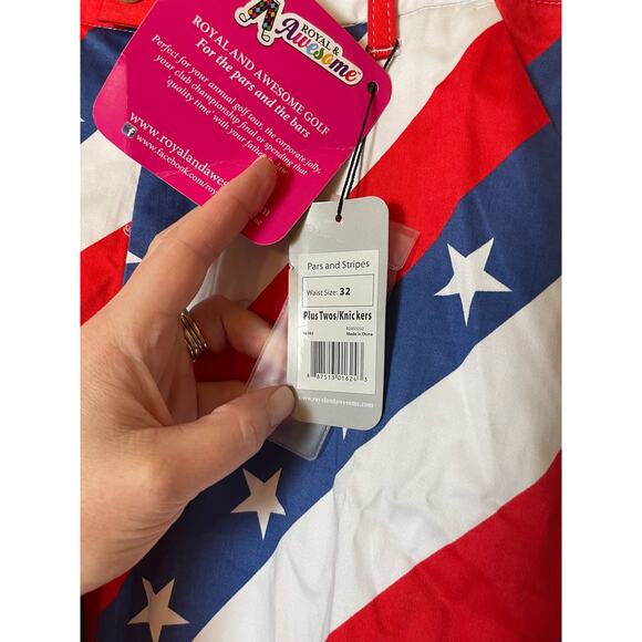 Royal and Awesome Pars and Stripes Golf Pants Trousers Plus Twos Knickers NWT 32 - Picture 4 of 7